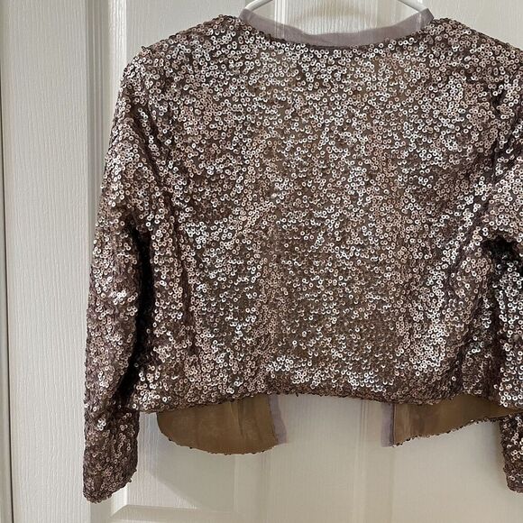 Joyfolie Mia Joy Gold Sequin Livvy Jacket Open Cardigan Girls Size 10 - Picture 12 of 14